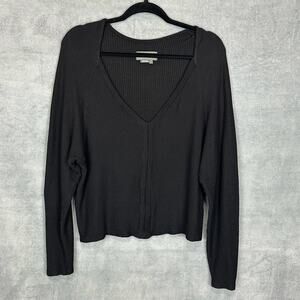 Anthropologie Black V-Neck Top